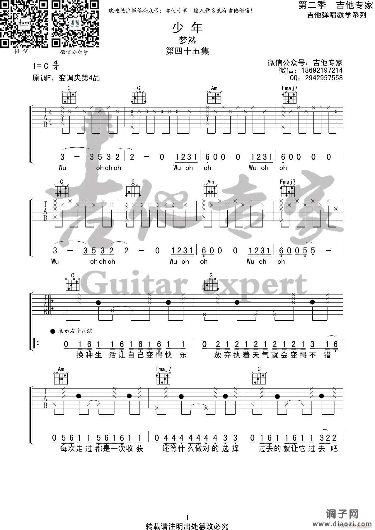 少年 ( C调原版编配)