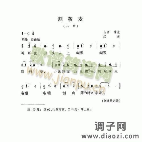 割莜麦（山曲）