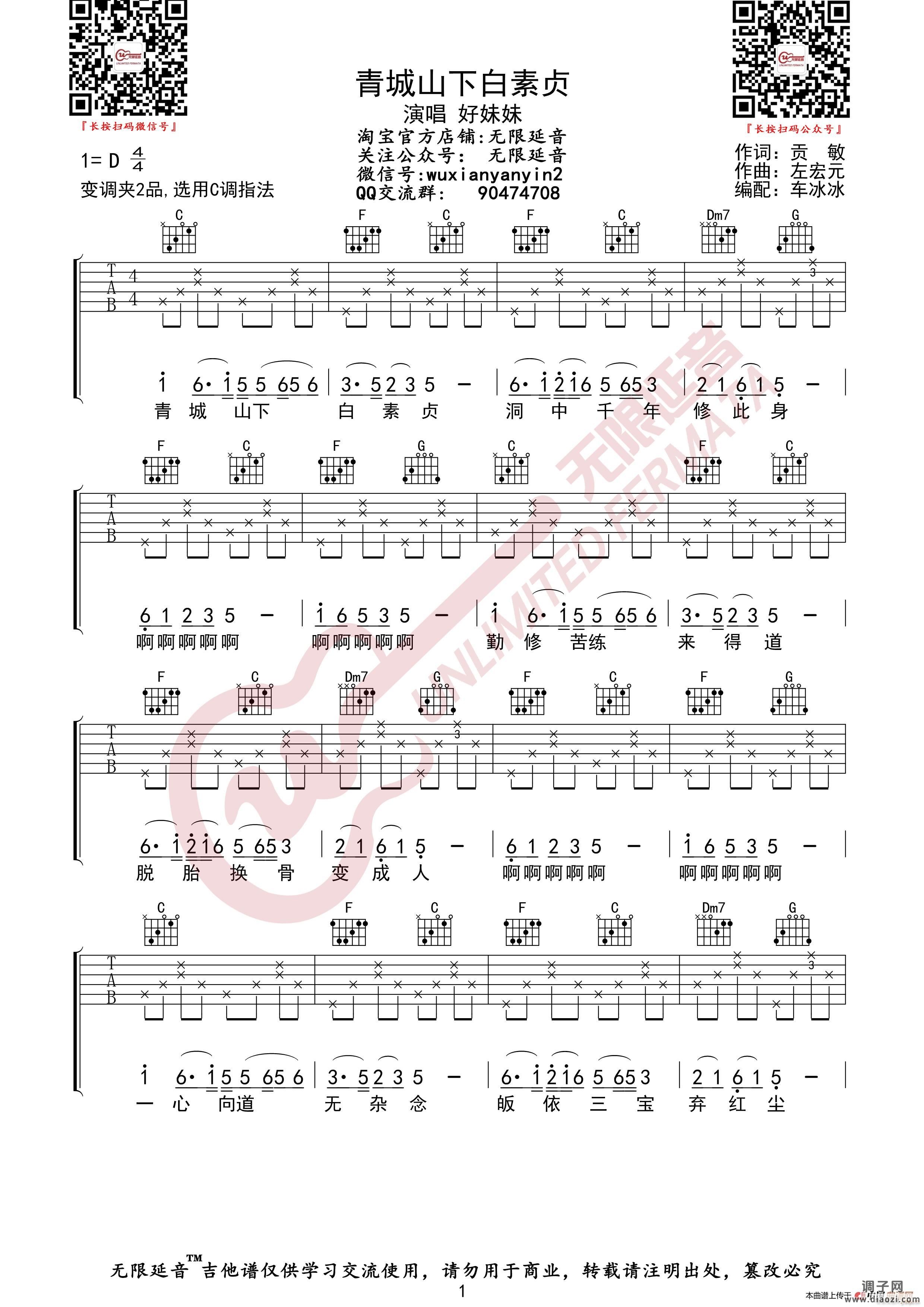 好妹妹乐队 青城山下白素贞 （无限延音编配）