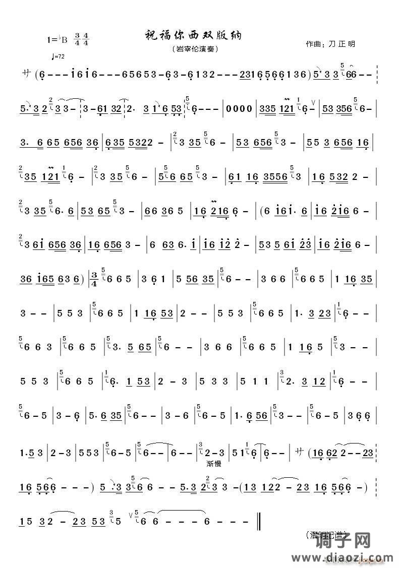 祝福你西双版纳（葫芦丝 ）