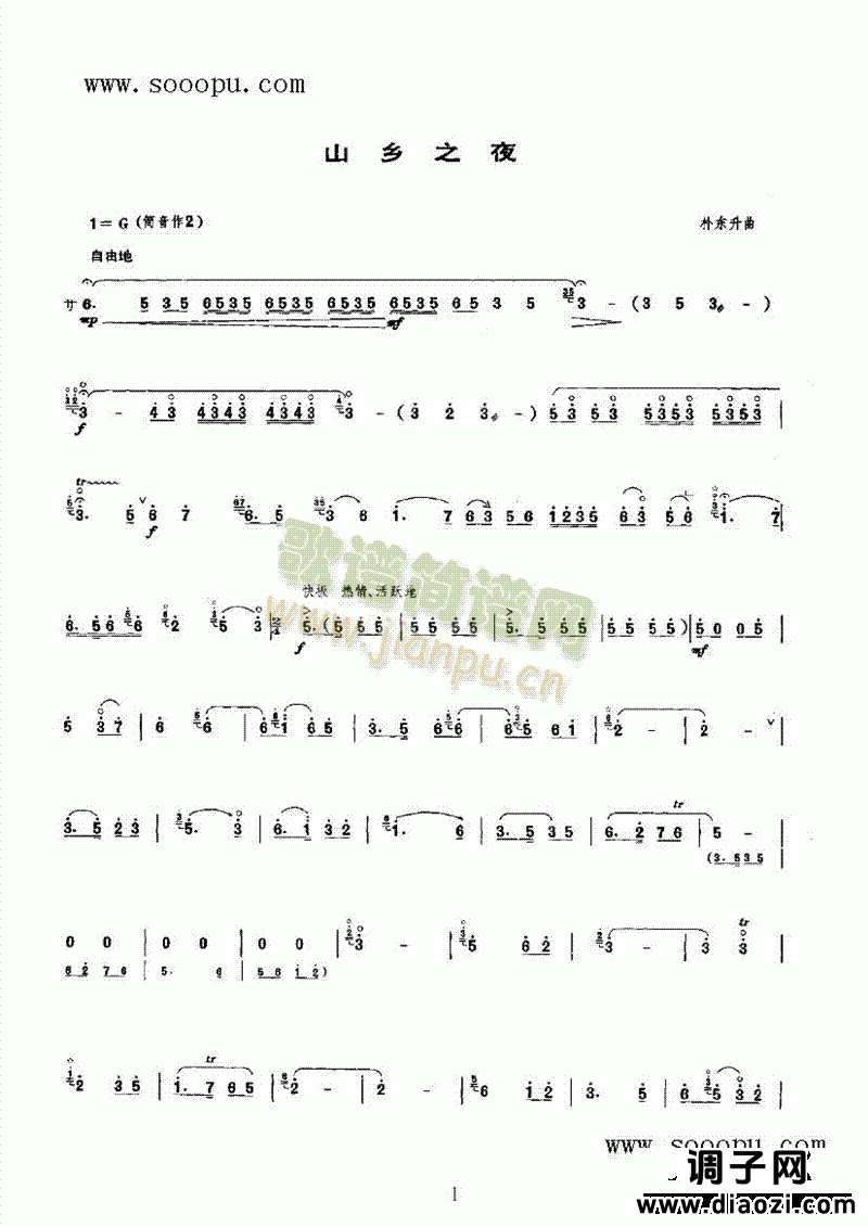 山乡之夜 民乐类 唢呐