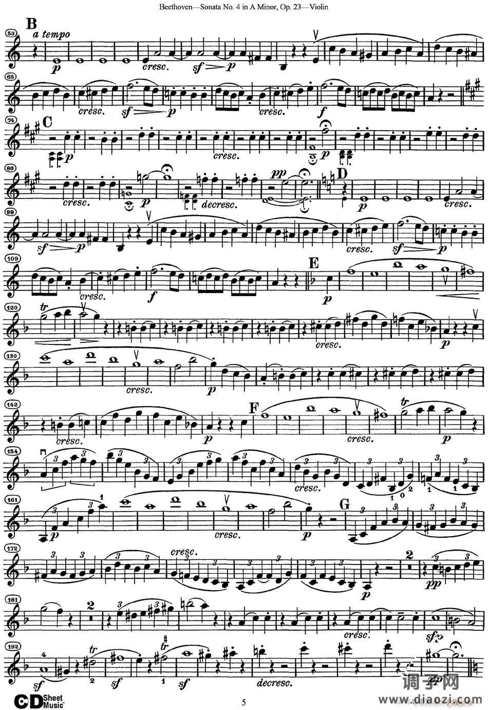Violin Sonata No 4 in A Minor Op 23