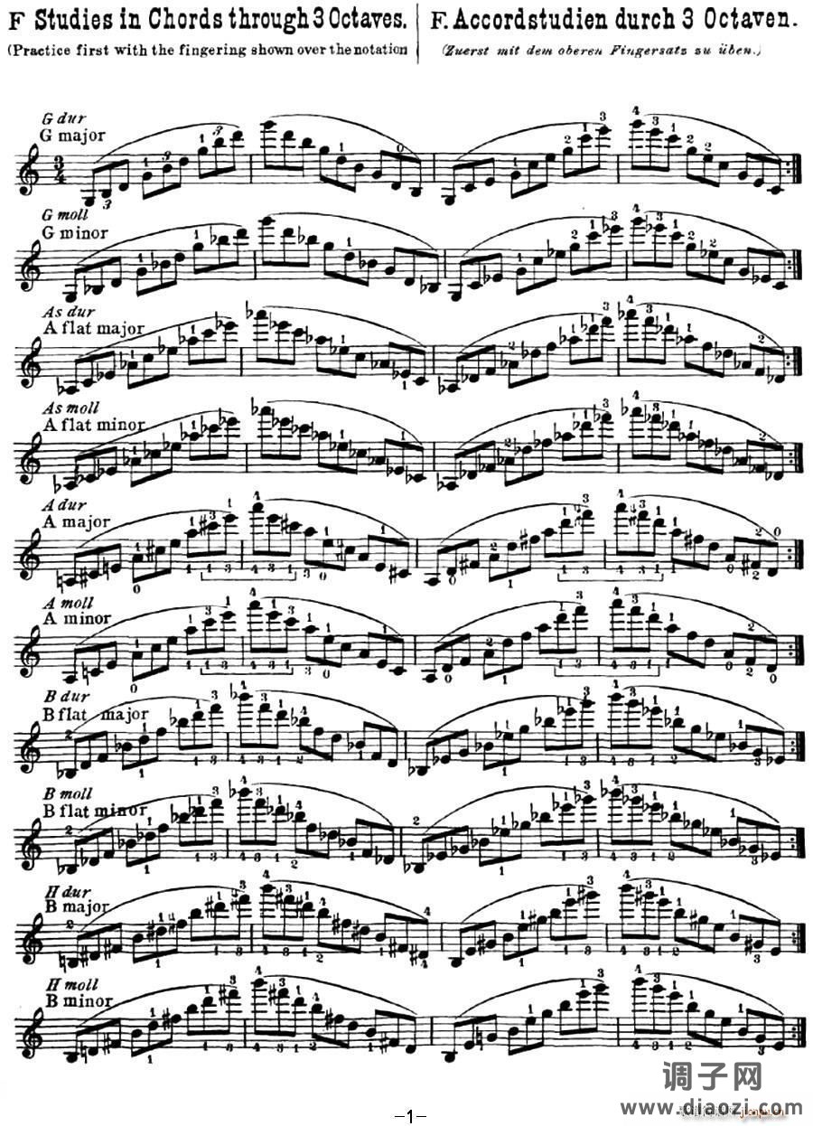 小提琴音阶练习 作品32（Scale Studie-F）