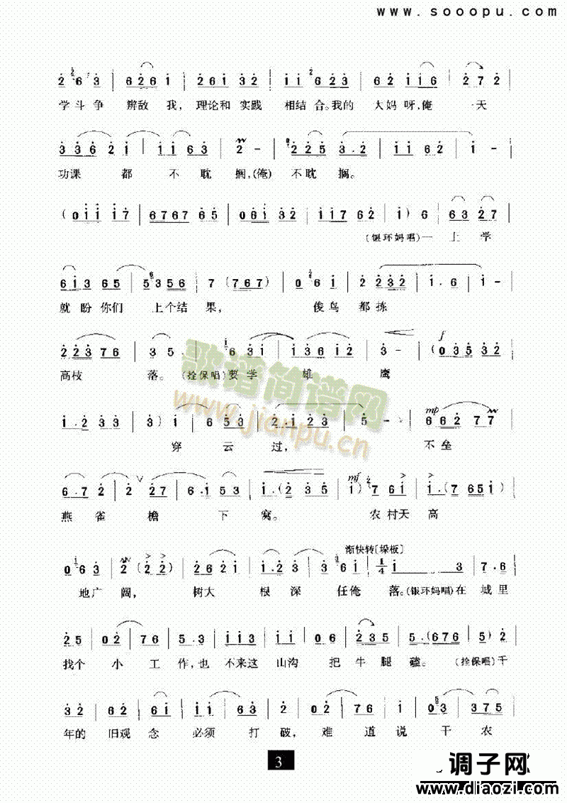 （现代戏）要学雄鹰穿云过（朝阳沟） 其他类 戏曲谱