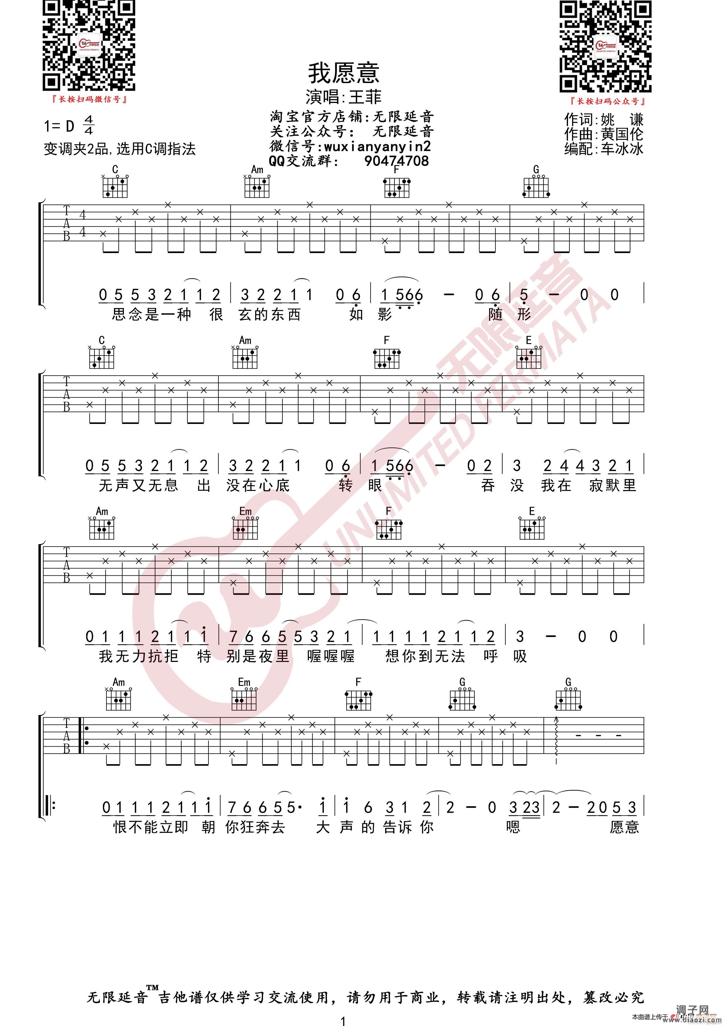 王菲 我愿意 （无限延音编配）