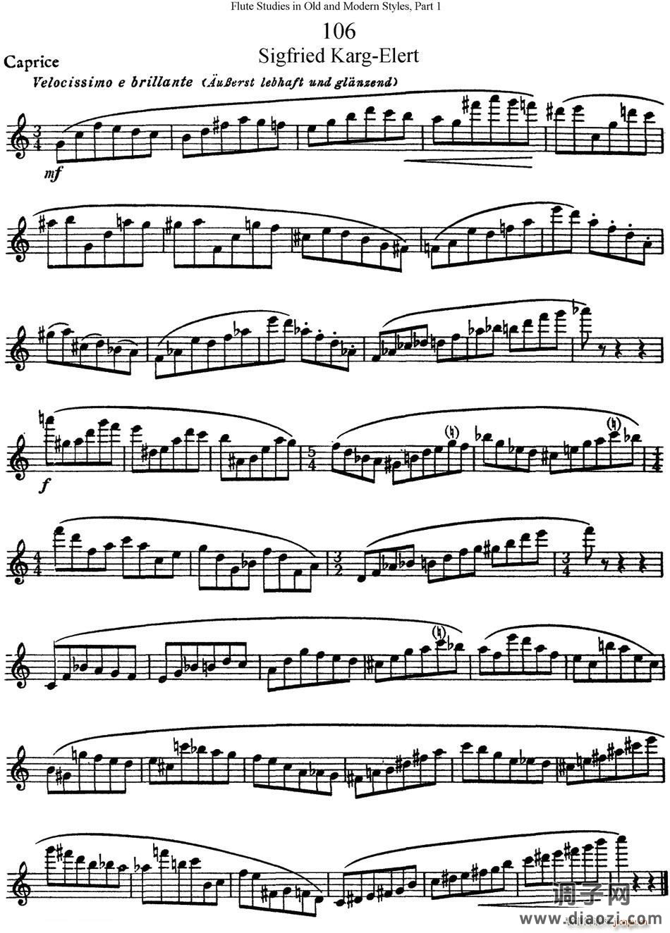 斯勒新老风格长笛练习重奏曲（第一部分）（NO 106） 长笛