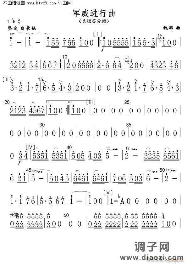 军威进行曲(长短笛分谱 )