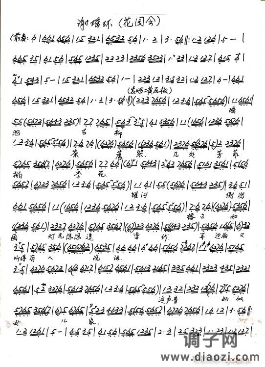 京剧 谢瑶环 花园会（手抄本）