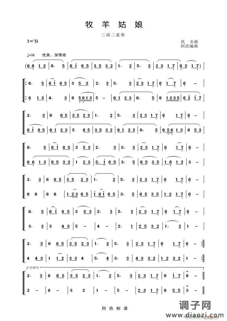 牧羊姑娘（二胡二重奏）