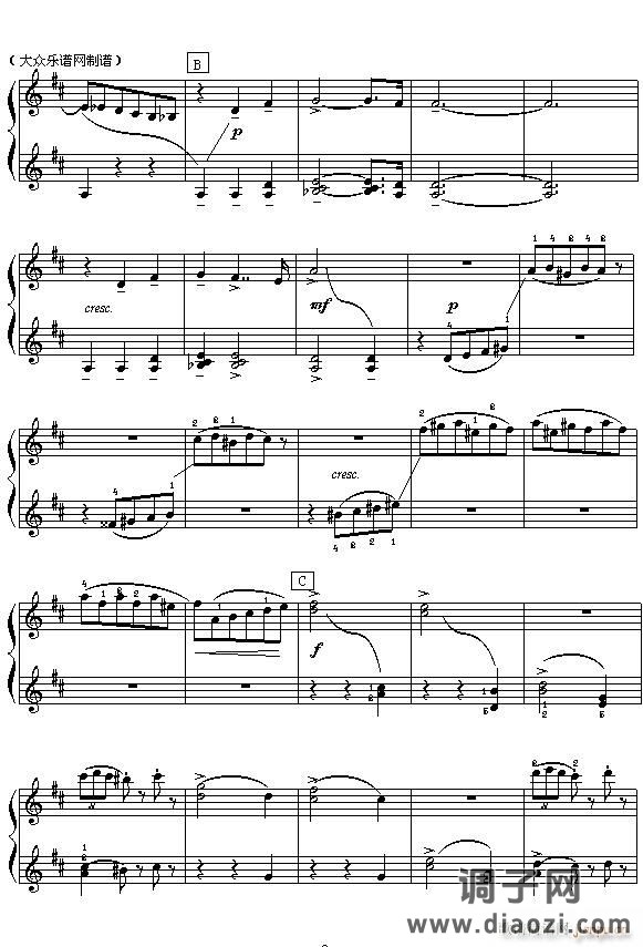 (俄)柴可夫斯基芭蕾舞剧《胡桃夹子》选曲 花之圆舞曲（四手联弹之一）