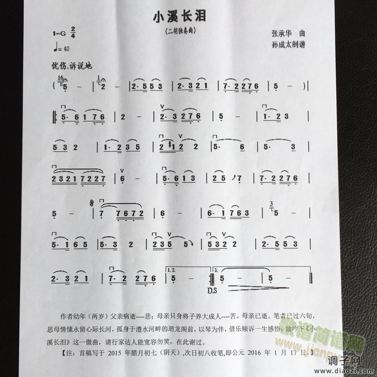 小溪长泪【二胡曲】