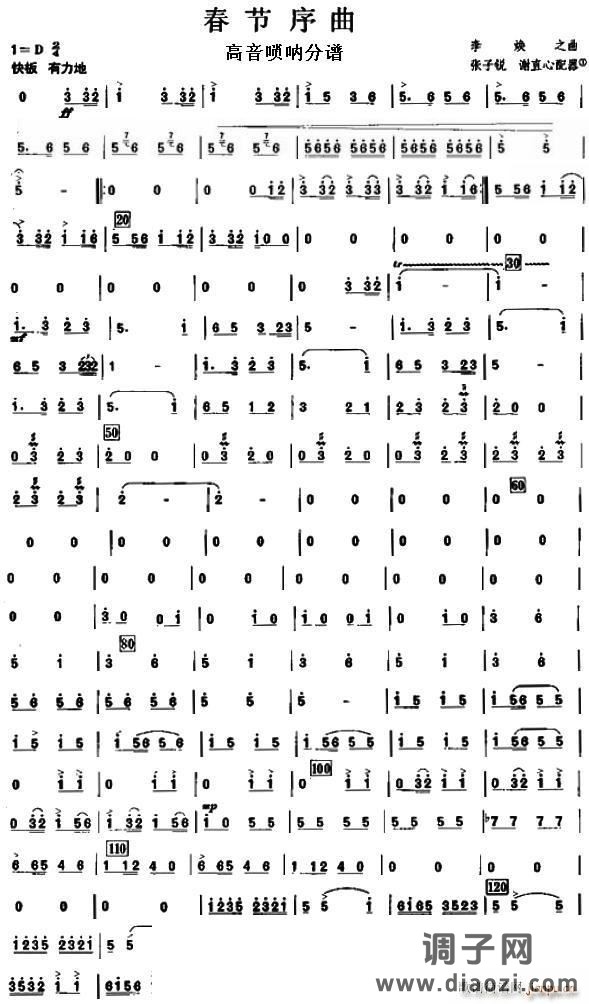 11春节序曲之高音唢呐分谱1