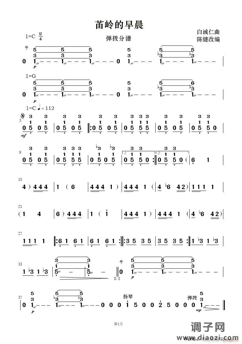苗岭的早晨(弹拨 )