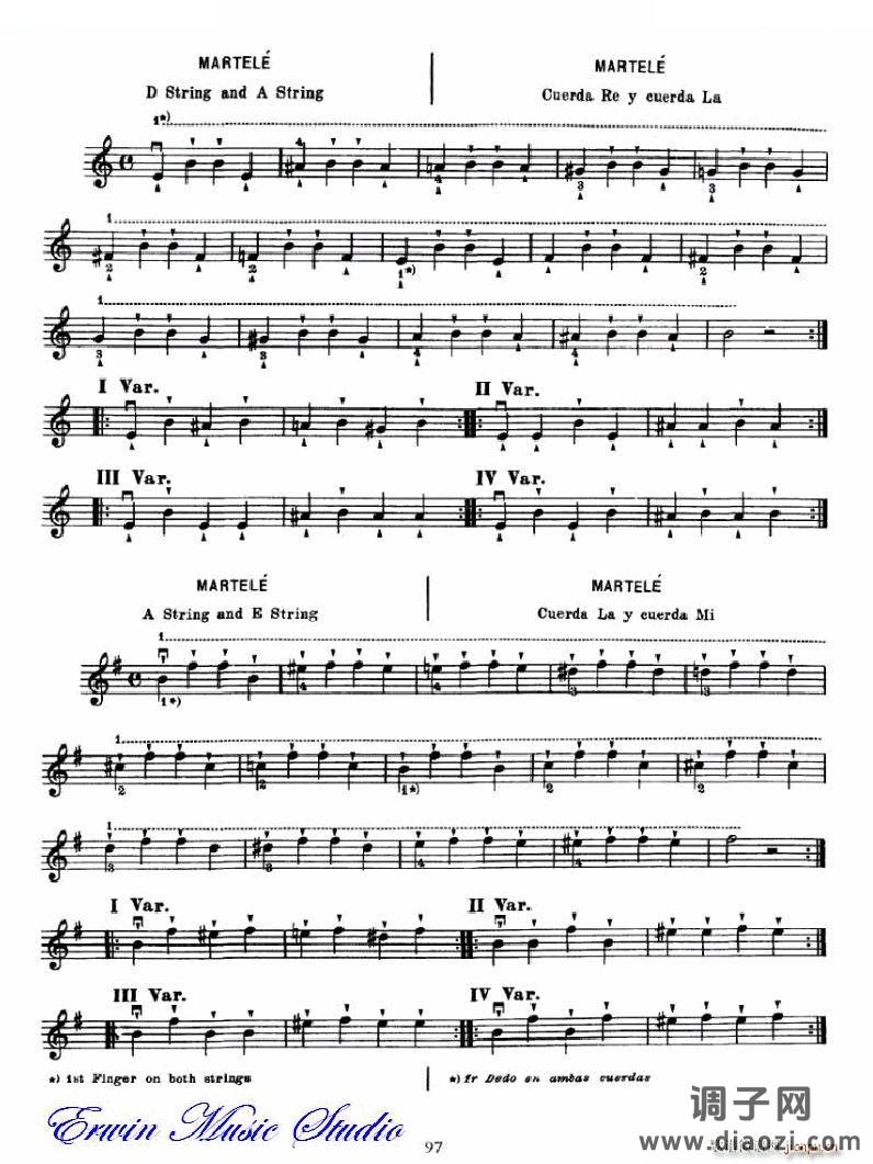 麦亚班克小提琴演奏法第三部分-第二和第三把位的位置6 提琴谱