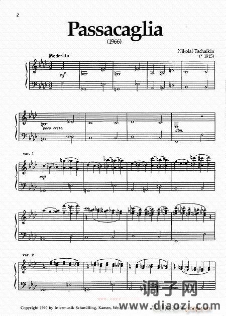 帕萨卡里亚 柴金曲1-6-手风琴