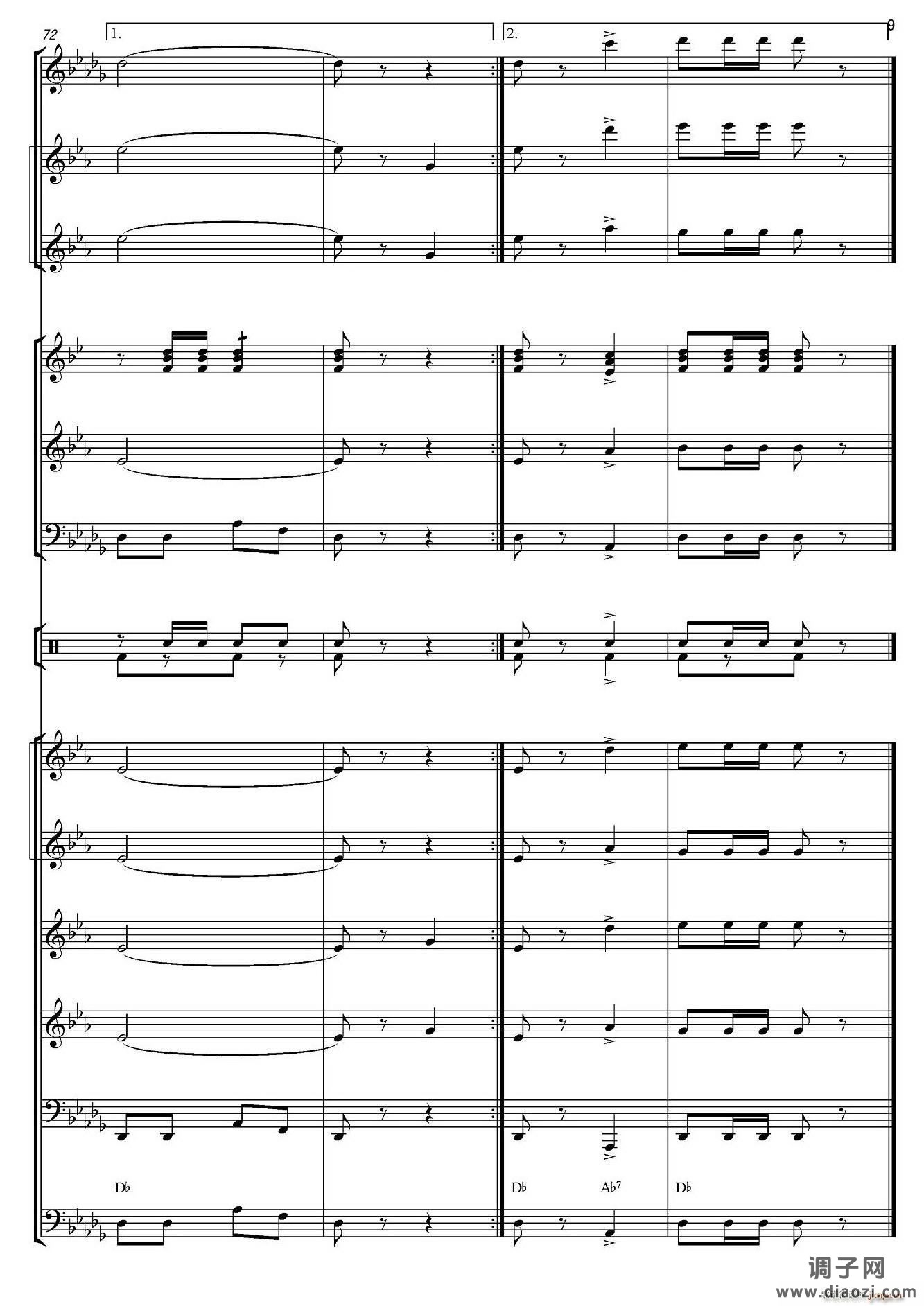 俄罗斯进行曲（marche-834）（合奏、俄罗斯原版谱）