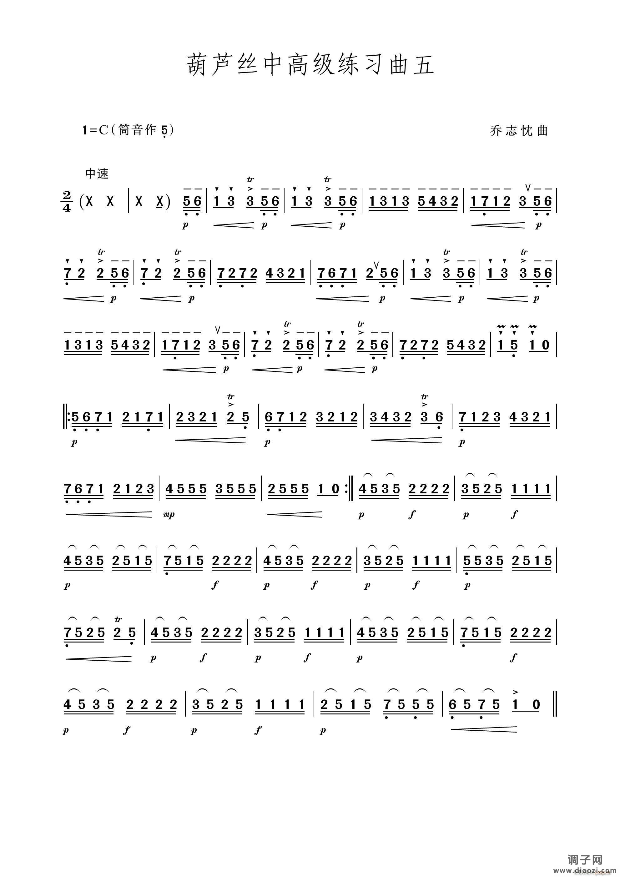 中高级练习曲五（葫芦丝独奏）
