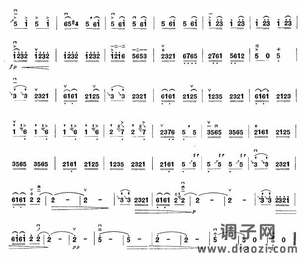 喜马红车运粮忙(板胡谱)