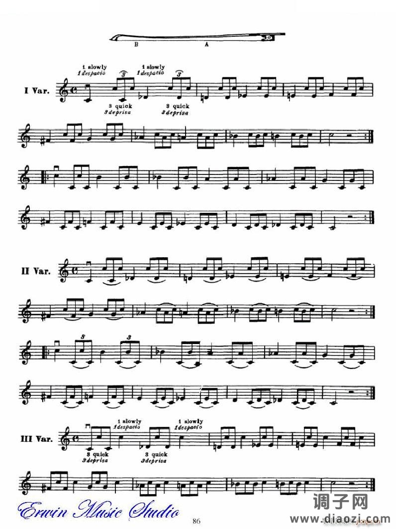 麦亚班克小提琴演奏法第三部分-第二和第三把位的位置6 提琴谱