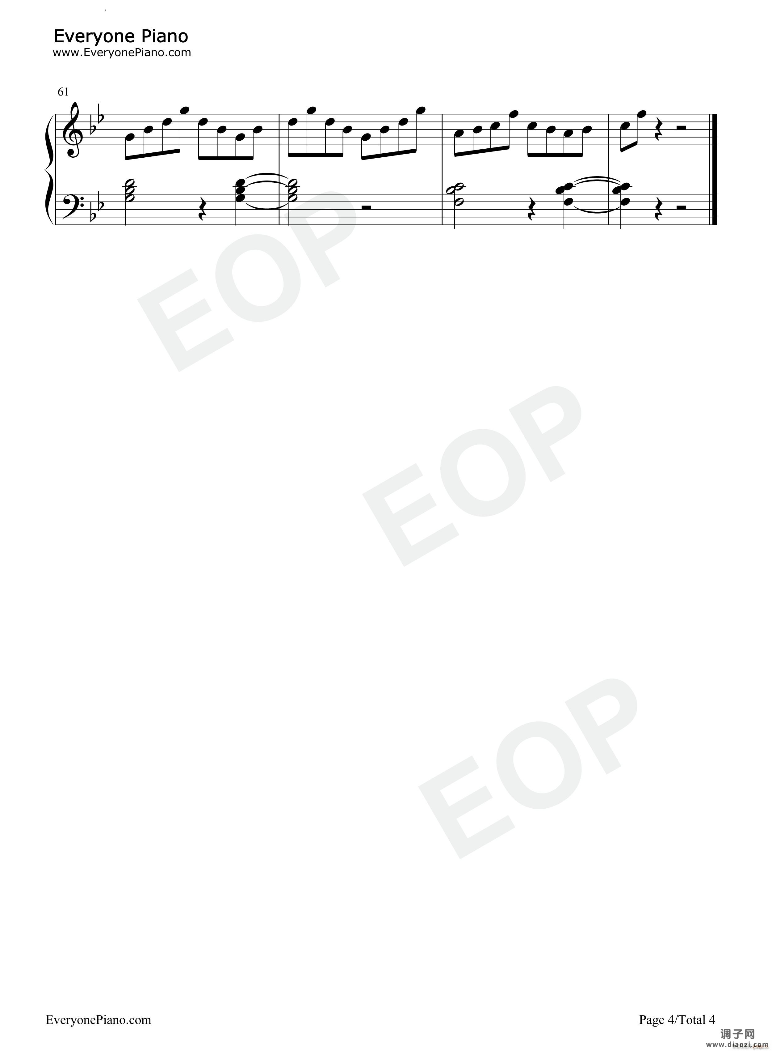 O-Fly On简单伴奏谱