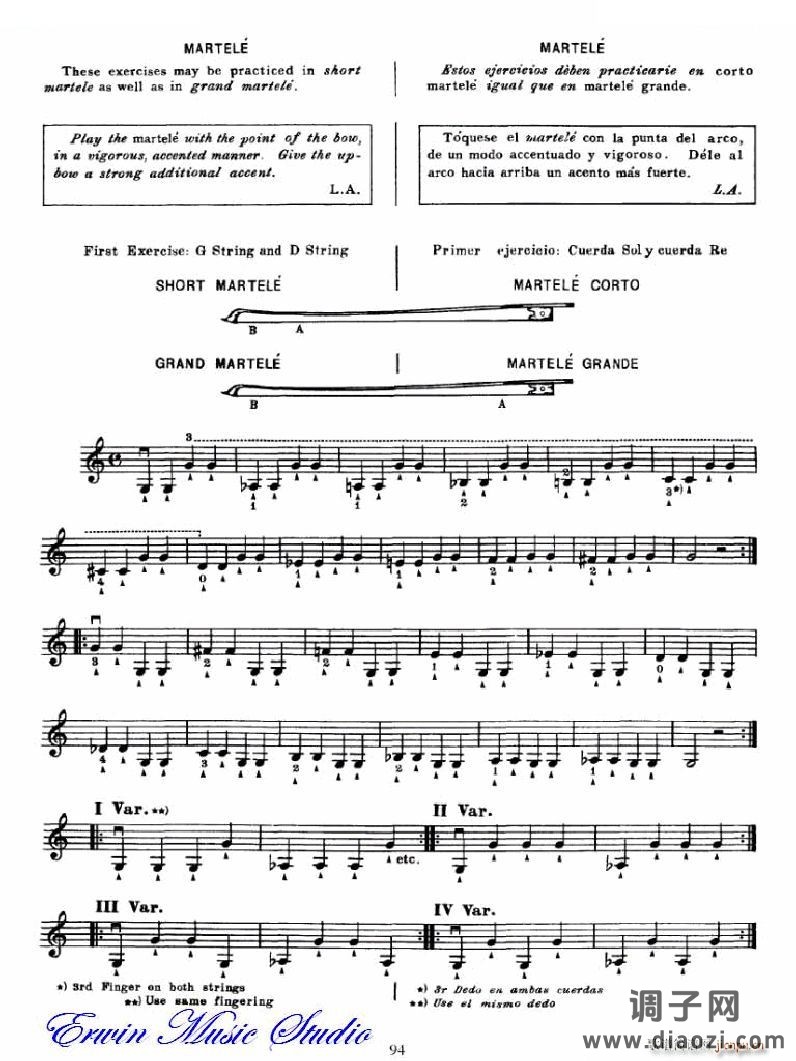 麦亚班克小提琴演奏法第三部分-第二和第三把位的位置6 提琴谱