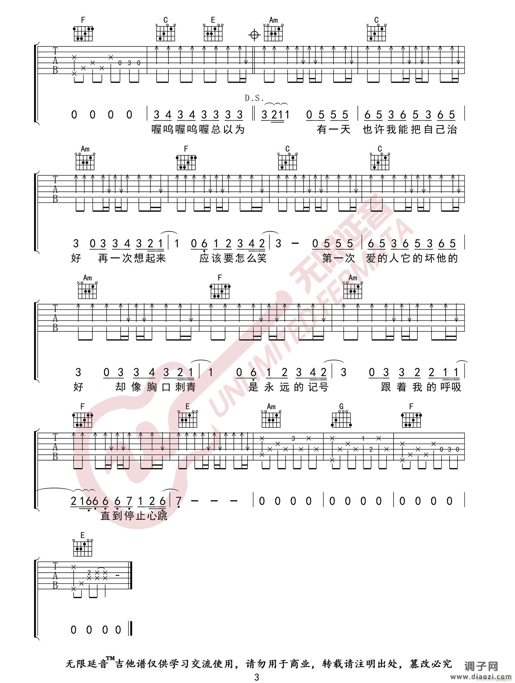 第一次爱的人 ( C调指法编配)