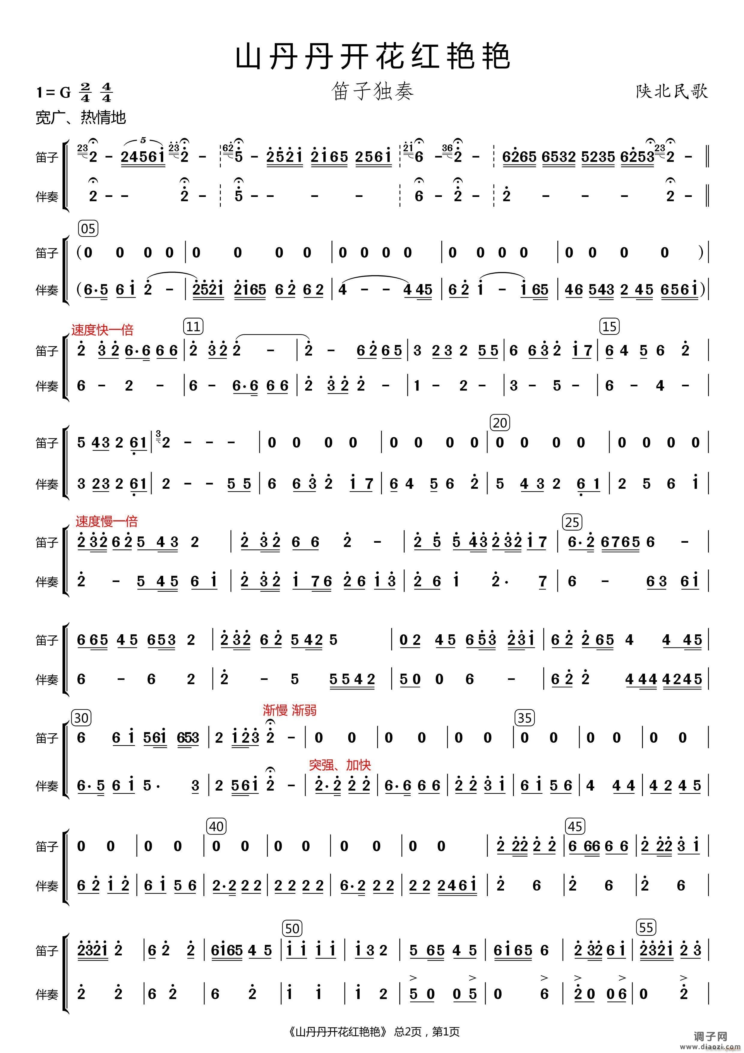 山丹丹花开红艳艳（笛子独奏）