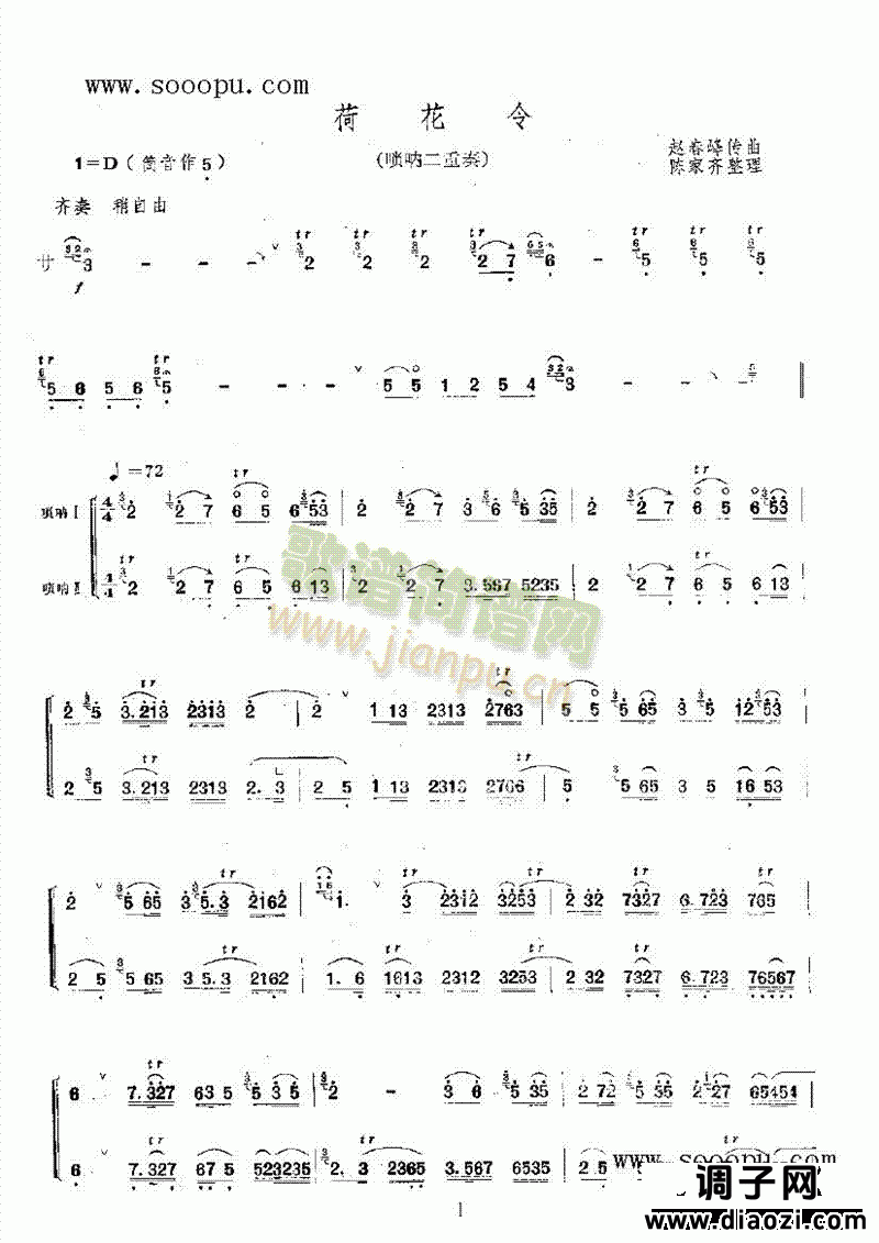 荷花令 民乐类 唢呐