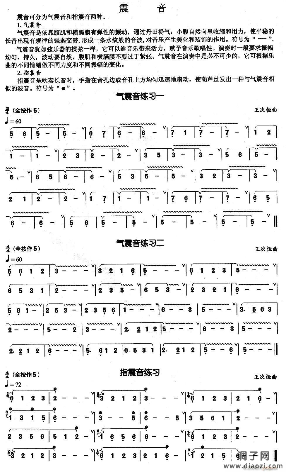 葫芦丝基本技巧练习曲——震音