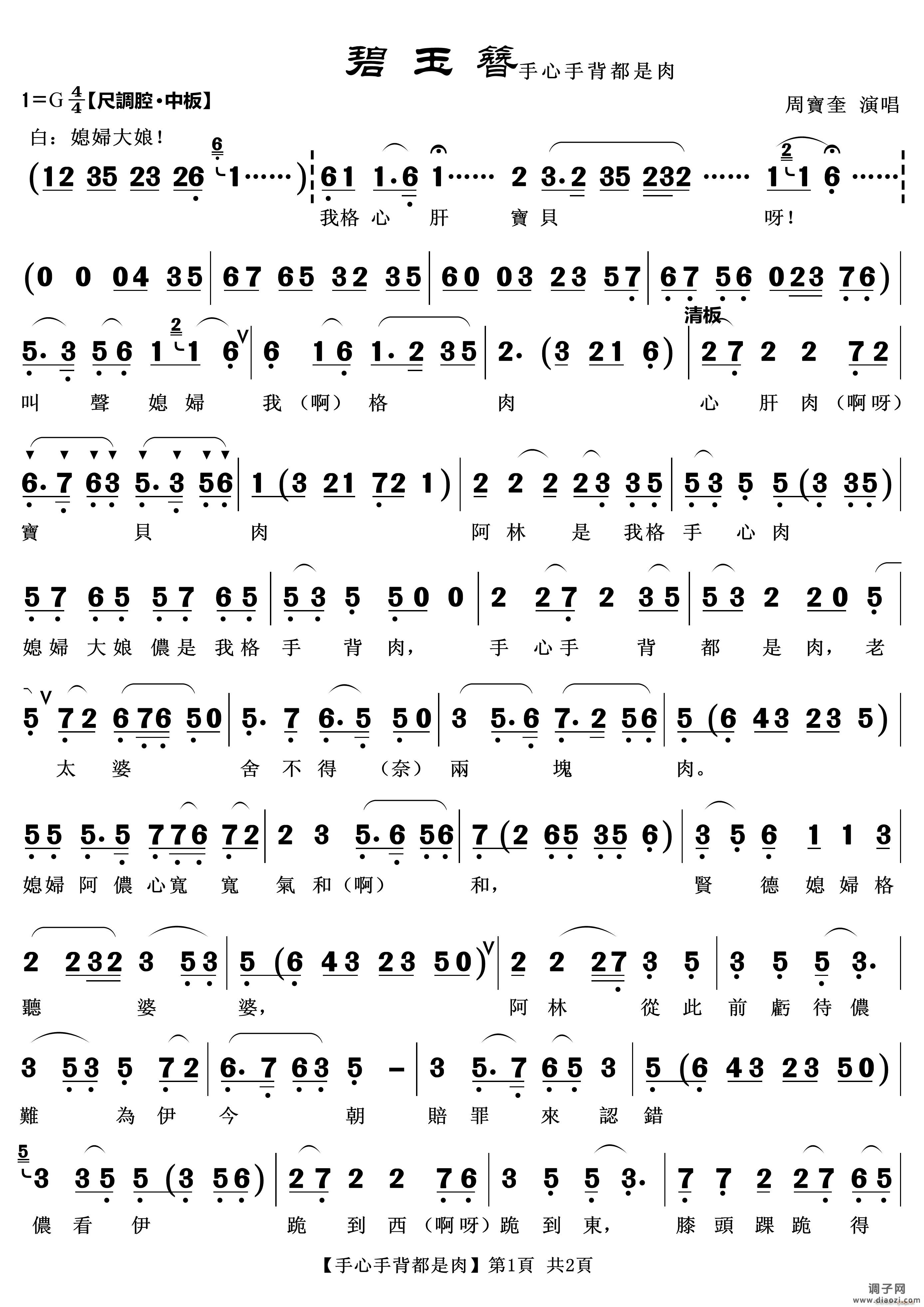 手心手背都是肉(越剧唱段)