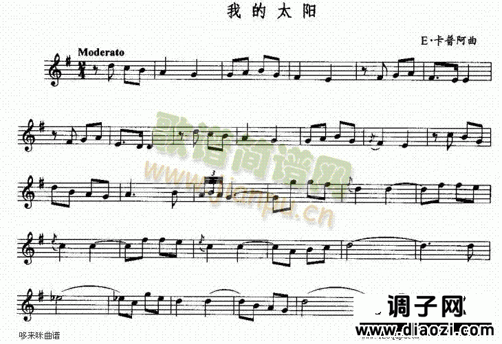 我的太阳-五线谱