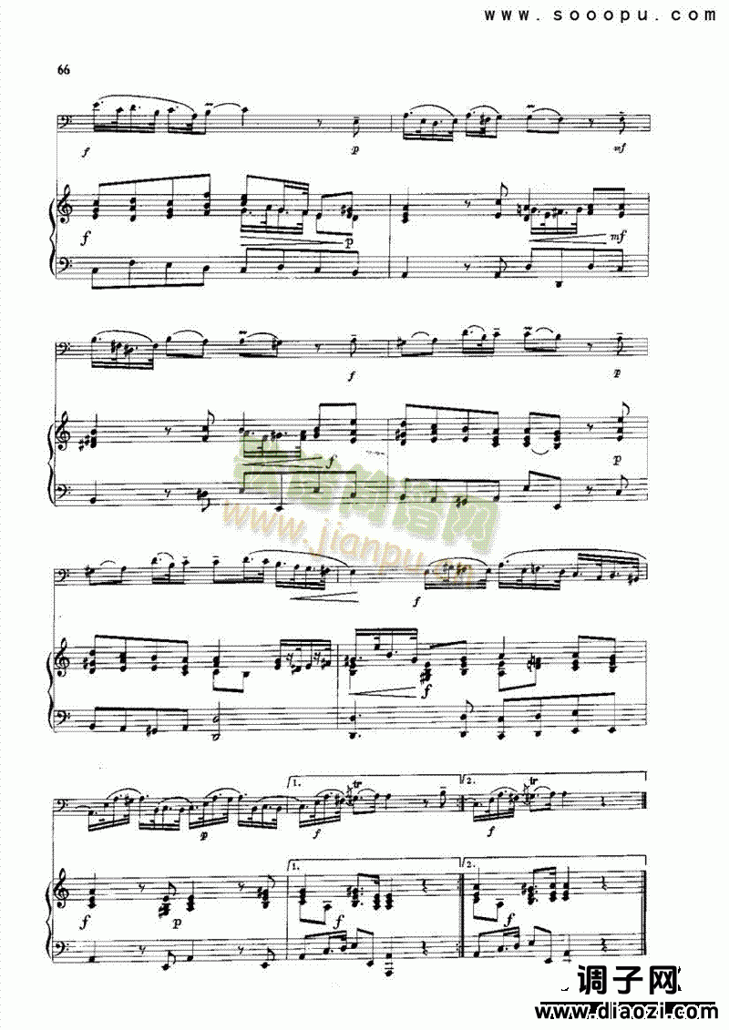 C大调奏鸣曲 管乐类 大管