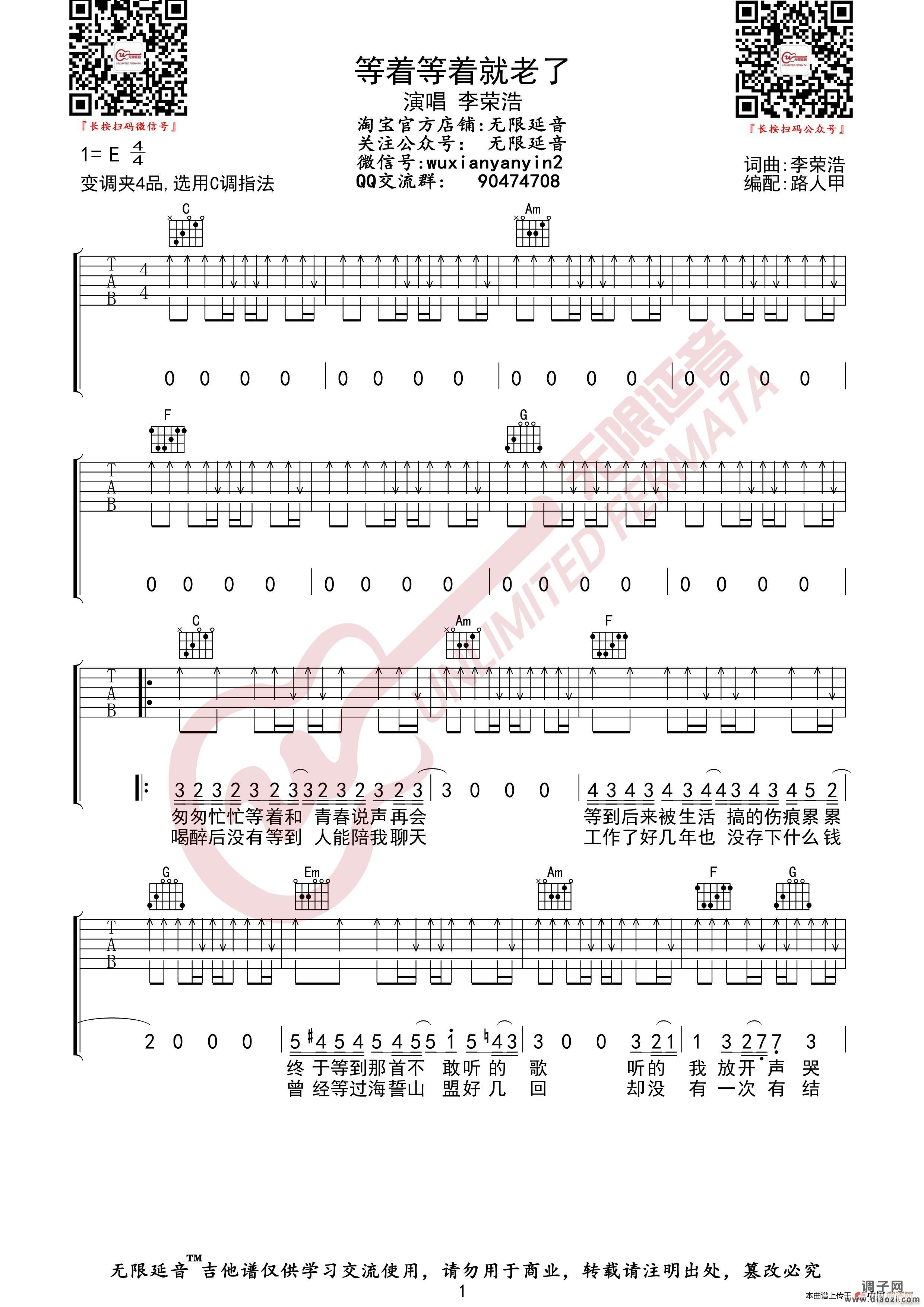 李荣浩 等着等着就老了 (无限延音编配)