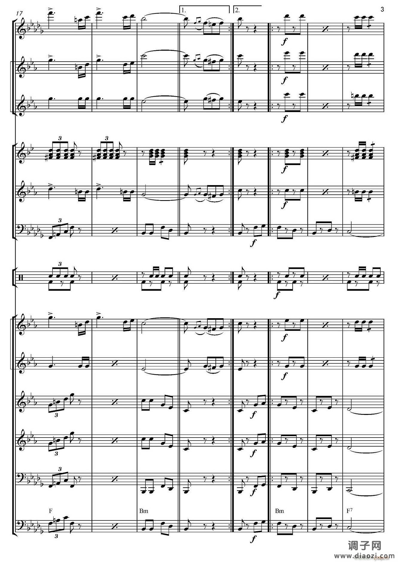 俄罗斯进行曲（marche-834）（合奏、俄罗斯原版谱）