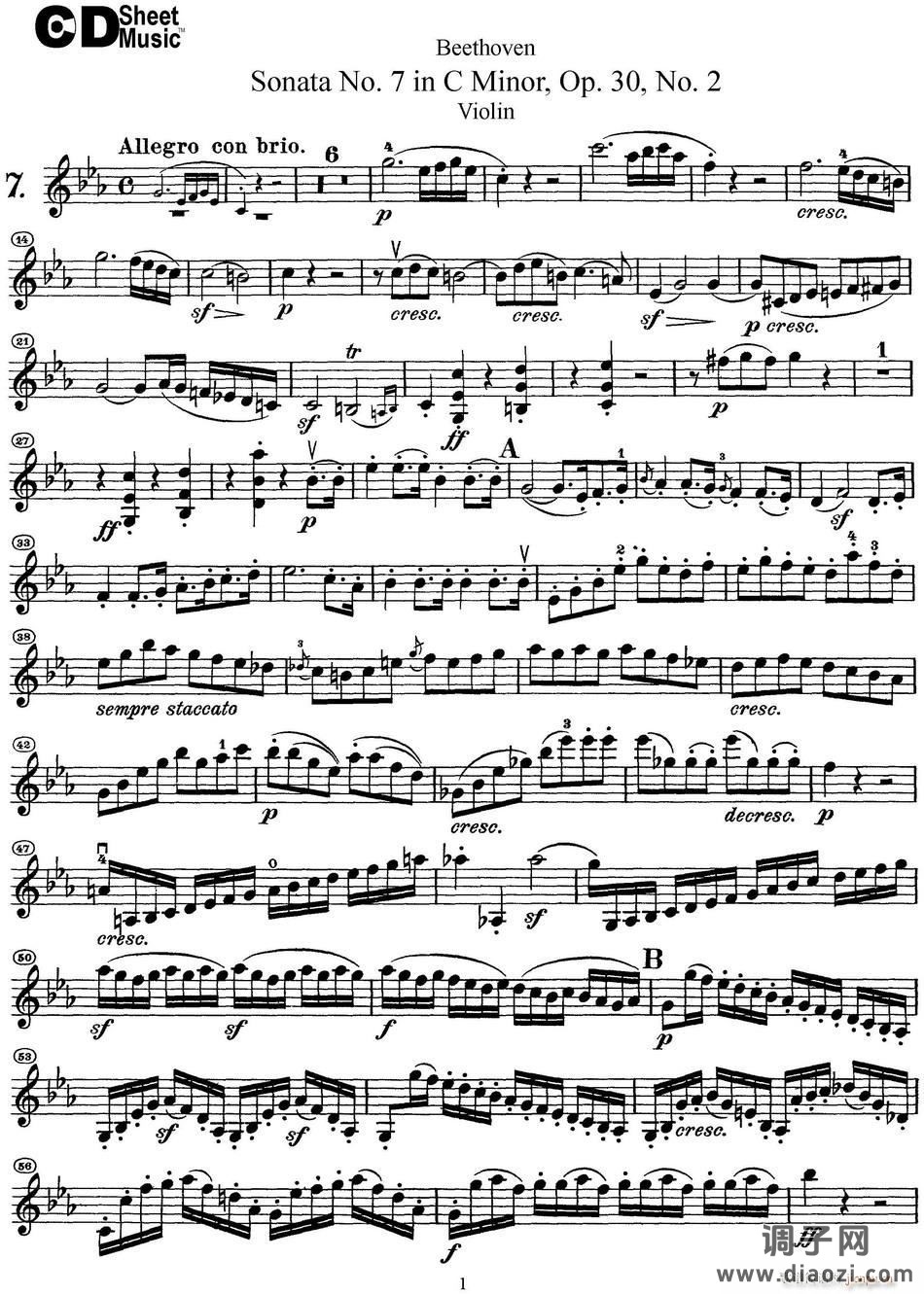 Violin Sonata No 7 in C Minor Op 30 No 2