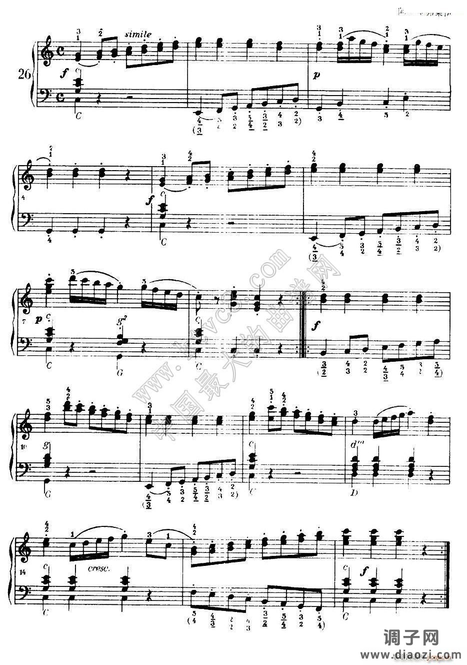 《车尔尼手风琴练习曲集》（第Ⅰ册）（22—36）