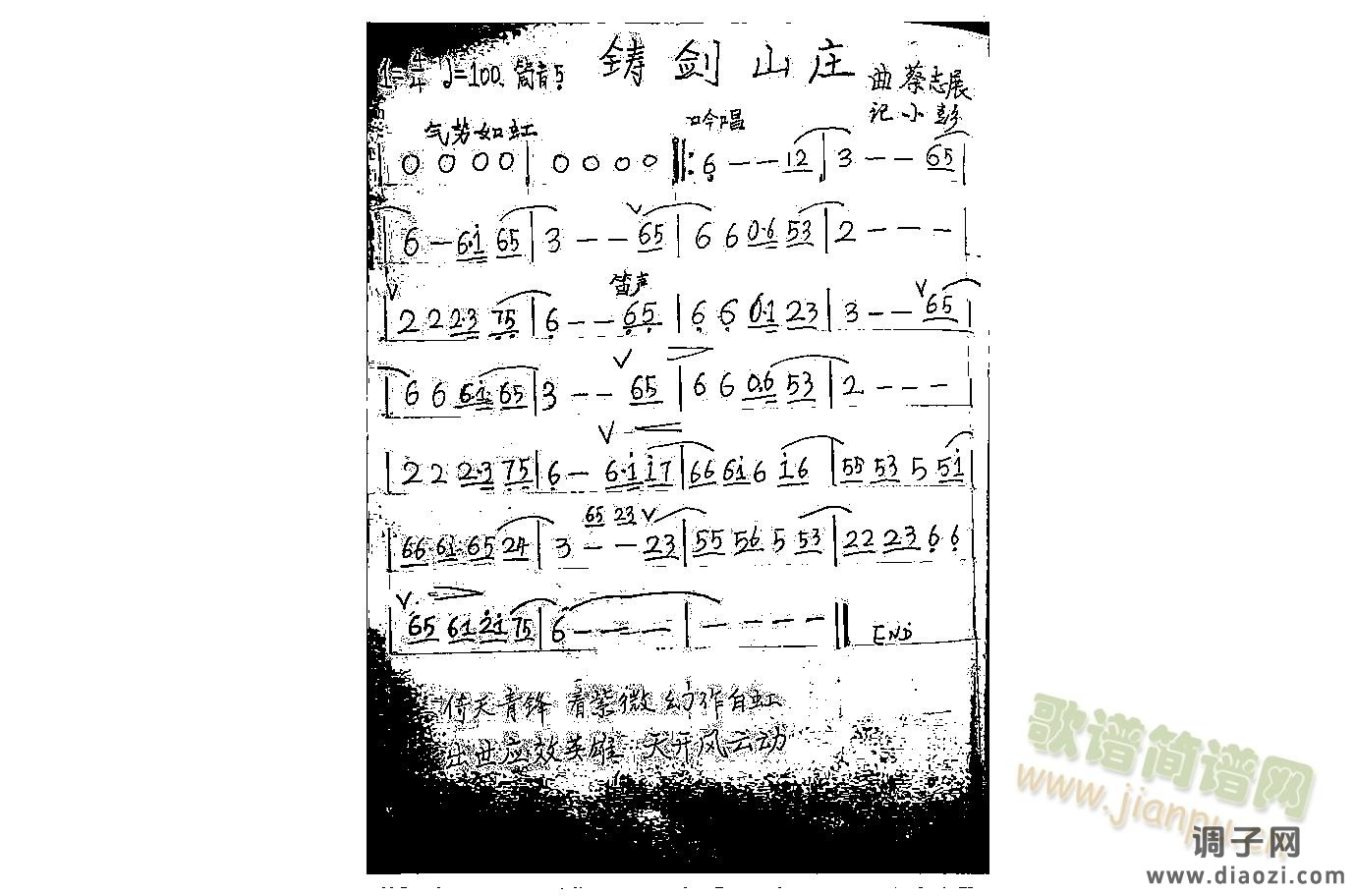 铸剑山庄-简谱-笛子