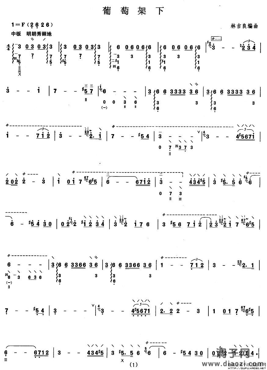 柳琴七级：葡萄架下