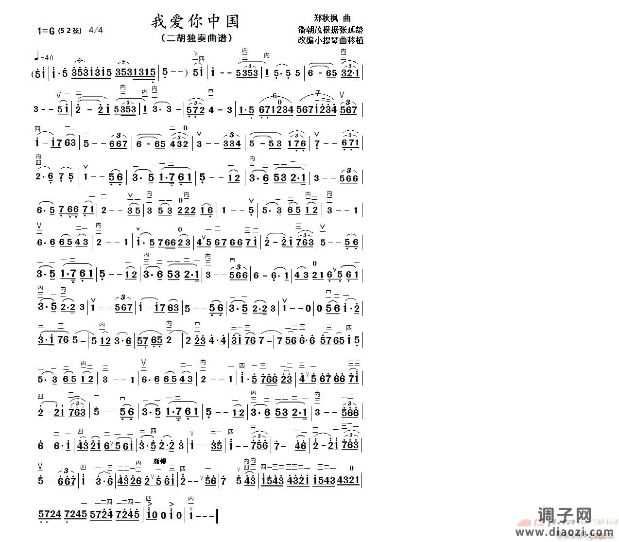 我爱你中国（ 二胡独奏 ）