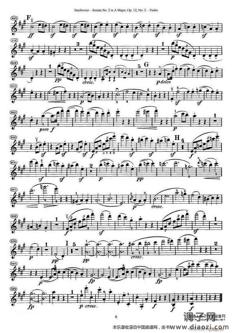 贝多芬第二号小提琴奏鸣曲A大调op 12