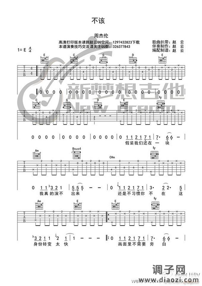 不该 （ 张惠妹 E调原版编配）