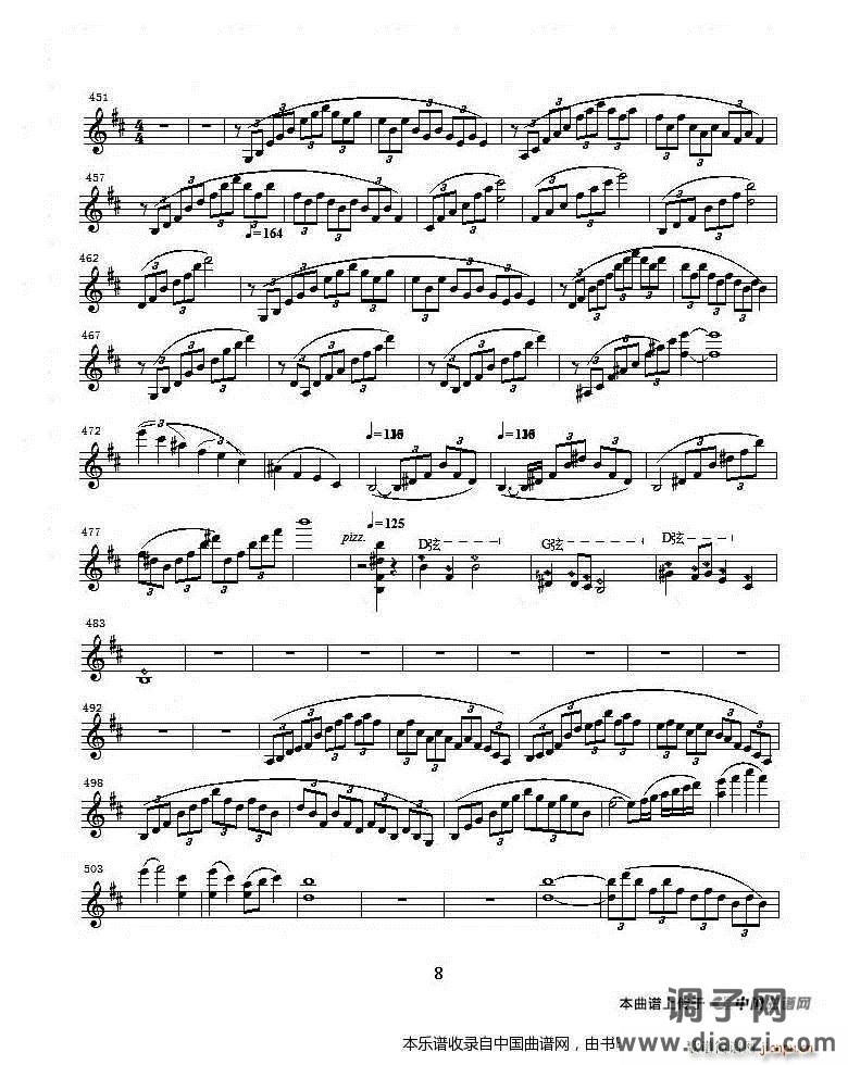 b小调第一小提琴协奏曲第一乐章（独奏小提琴分谱）