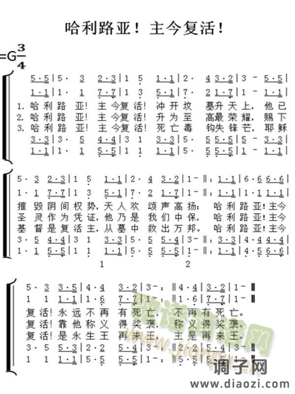 哈利路亚！主今复活