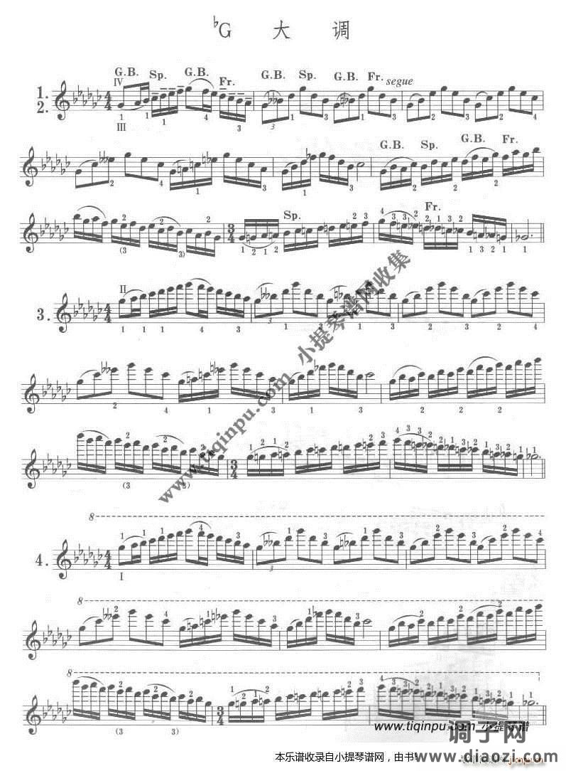 卡尔弗莱什《小提琴音阶体系》降G大调