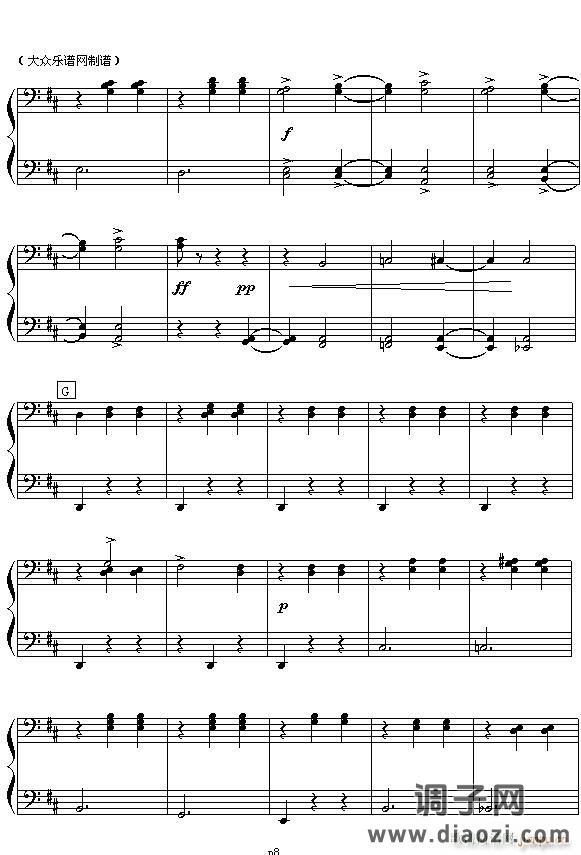 (俄)柴可夫斯基芭蕾舞剧《胡桃夹子》选曲 花之圆舞曲(四手联弹之二)