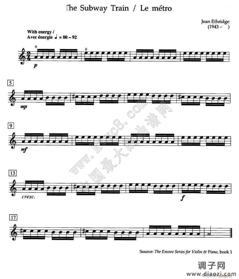 The Subway Train （加拿大小提琴考级 预备级）