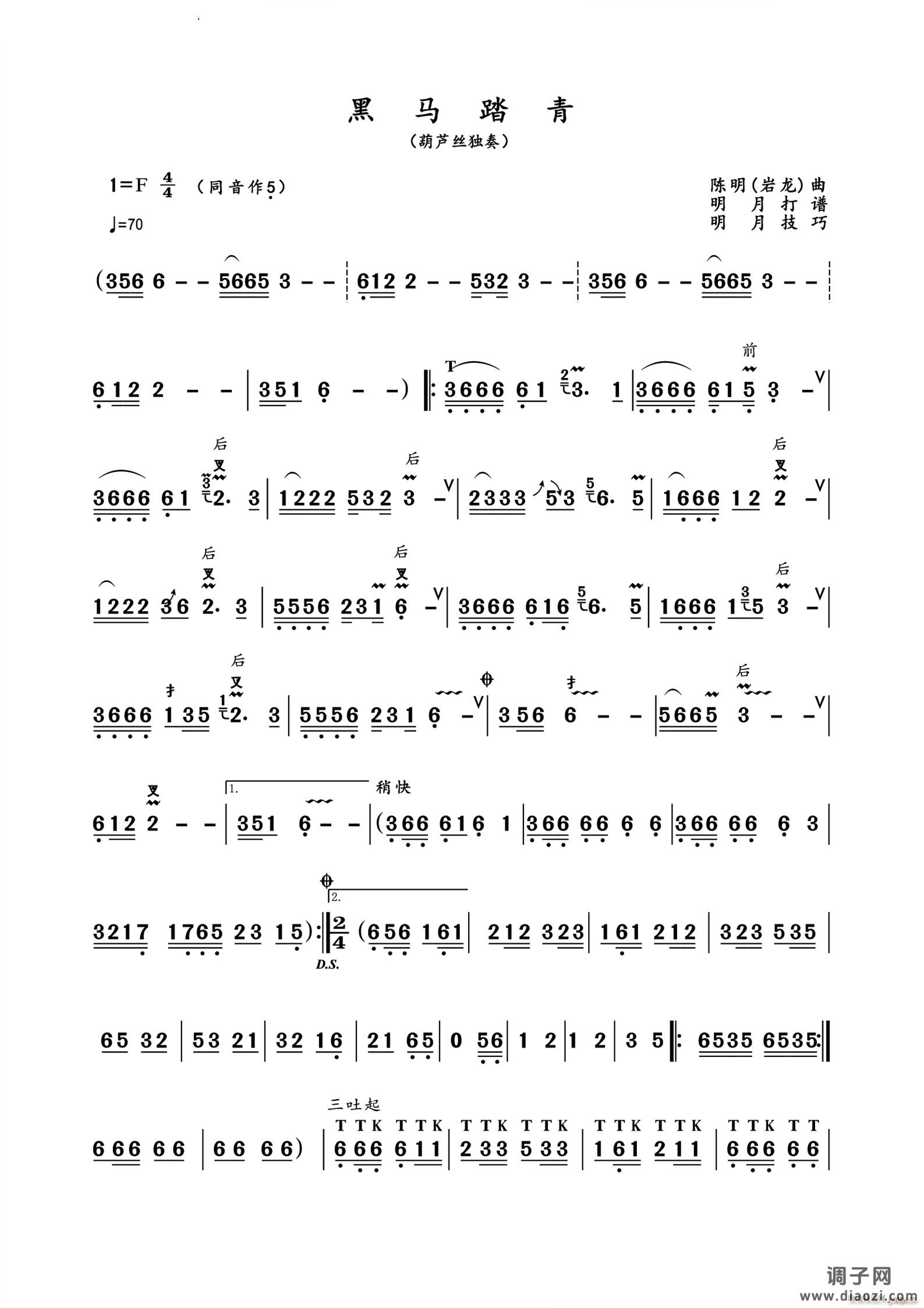 黑马踏青葫芦丝独奏