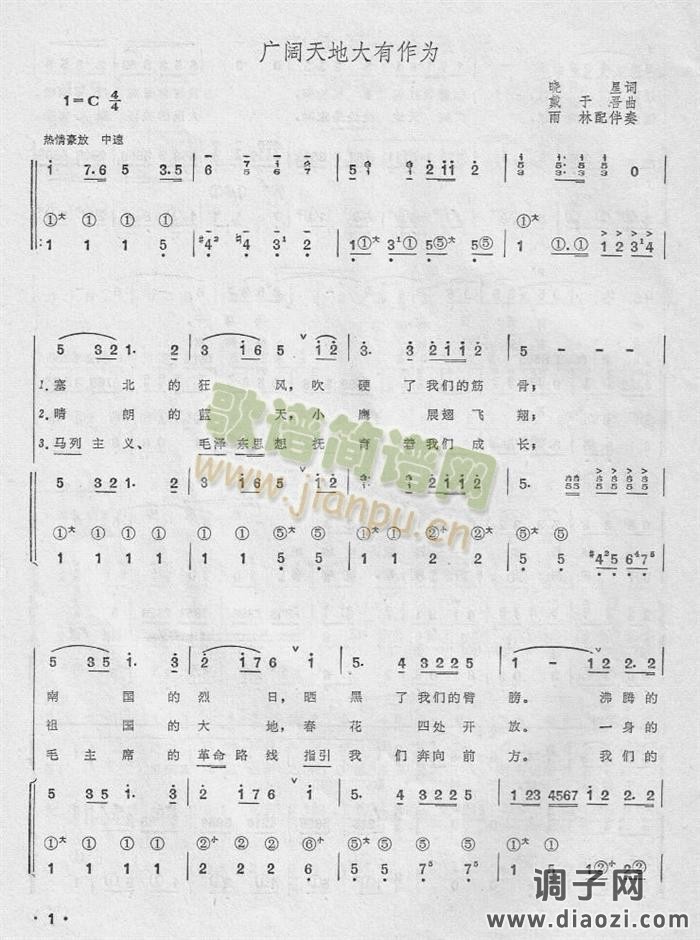 广阔天地大有作为（手风琴简谱系列55）