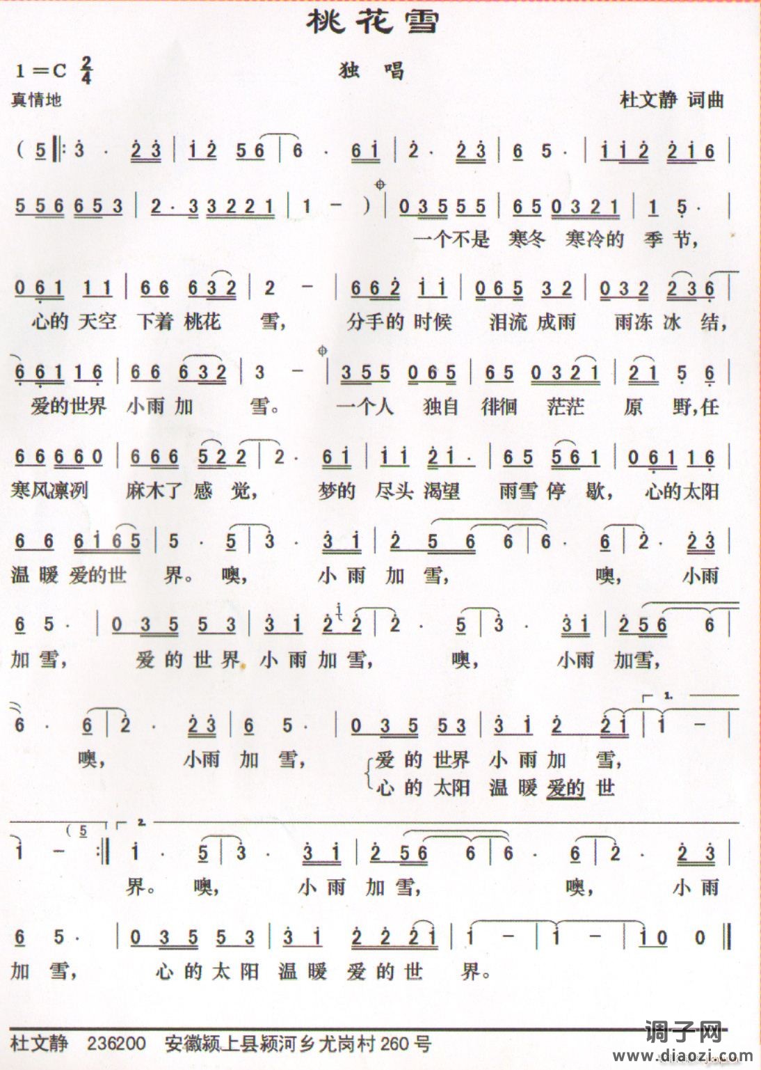 桃花雪（杜文静词曲）