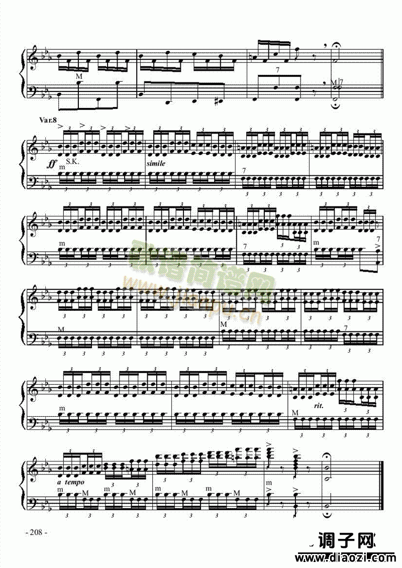 八级乐曲《乌克兰主题变奏曲》 键盘类 手风琴